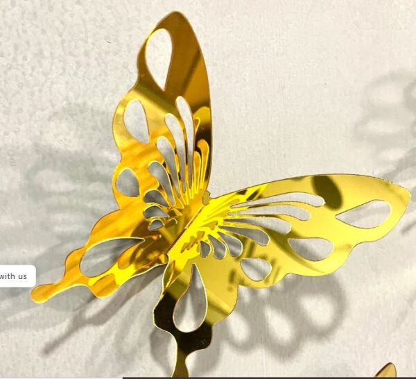 Modern 3D Acrylic Mirror Butterflies(Pack of 10) - Image 2