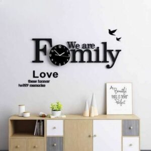 We Are Family” 3D Wall Clock – Modern Love & Memory-Inspired Home Decor