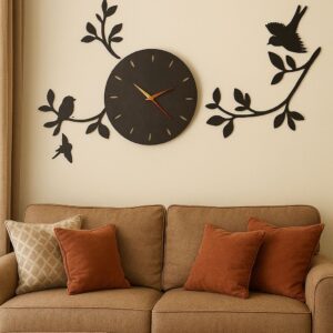Decorative Wall Clock with Birds and Branches