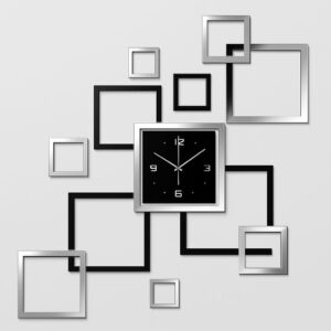 Modern Geometric Wall Clock with 3D Square Design